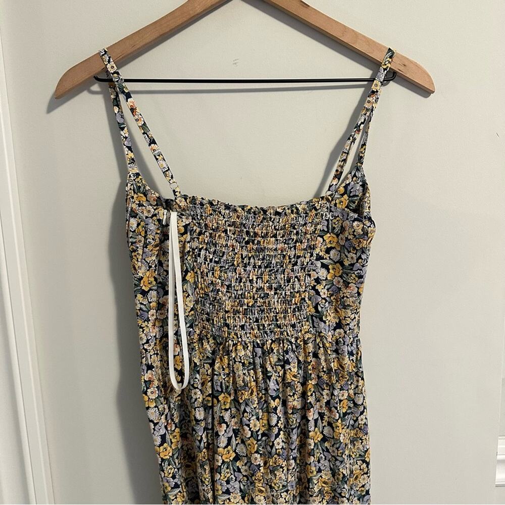 Fame and Partners Blue Yellow Floral Cotton Maxi Dress 2 - Picture 6 of 14